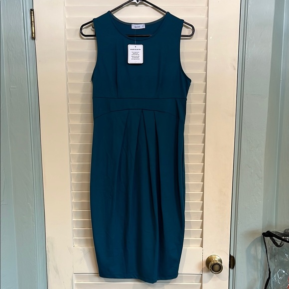 La Clef Dresses & Skirts - Elegant Teal Sleeveless Maternity Dress SZ.S.